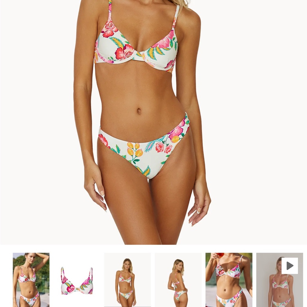 PQ Swim Floral Bikini Set - Pink and Green Mita - Picture 6 of 12